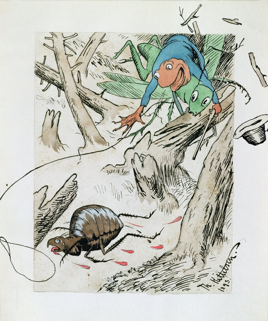 Flea Hunt in the Virgin Forest by Theodor Kittelsen