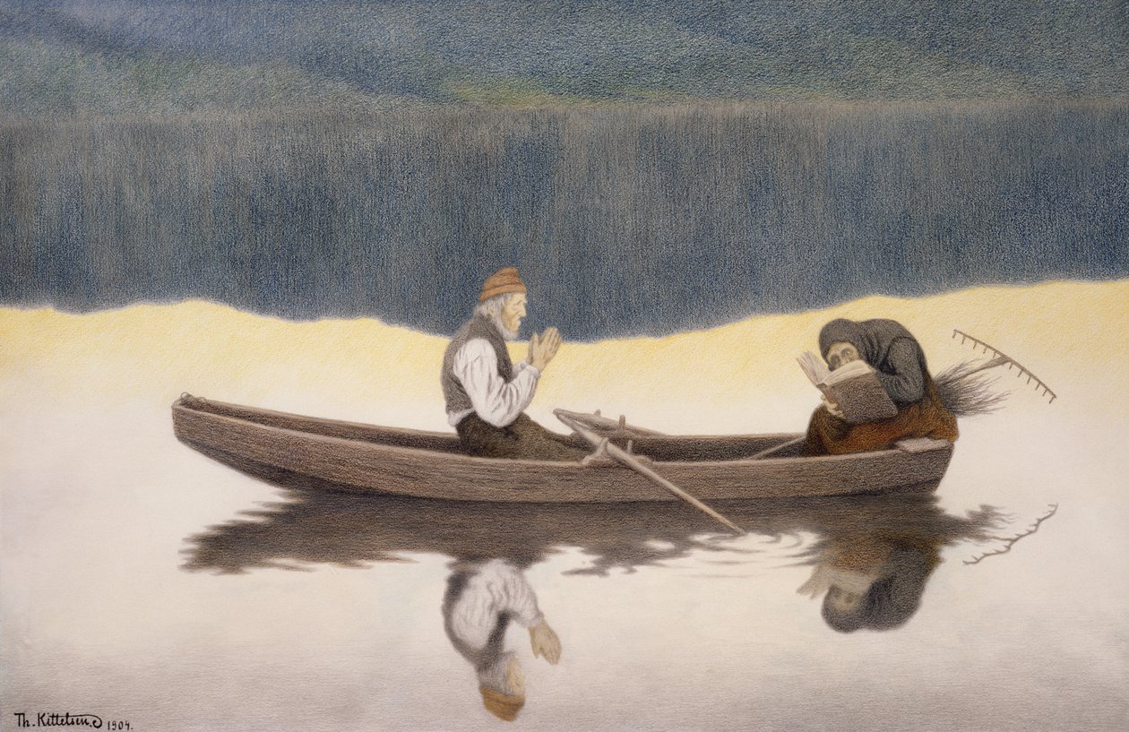 Over Lake and River by Theodor Kittelsen