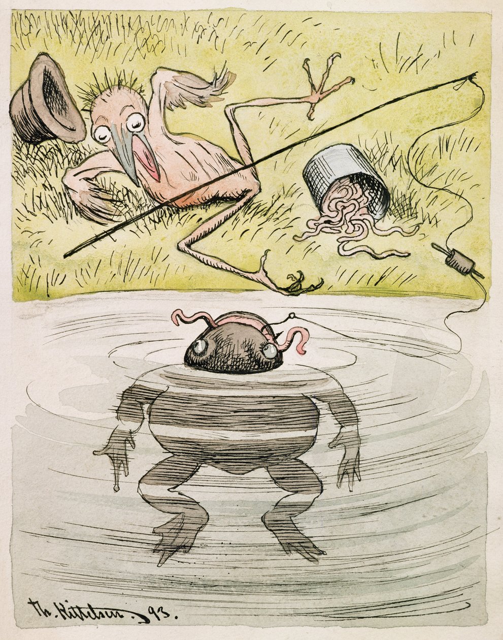 The sky shall be my witness that I did not know that you were the one who bit my hook by Theodor Kittelsen