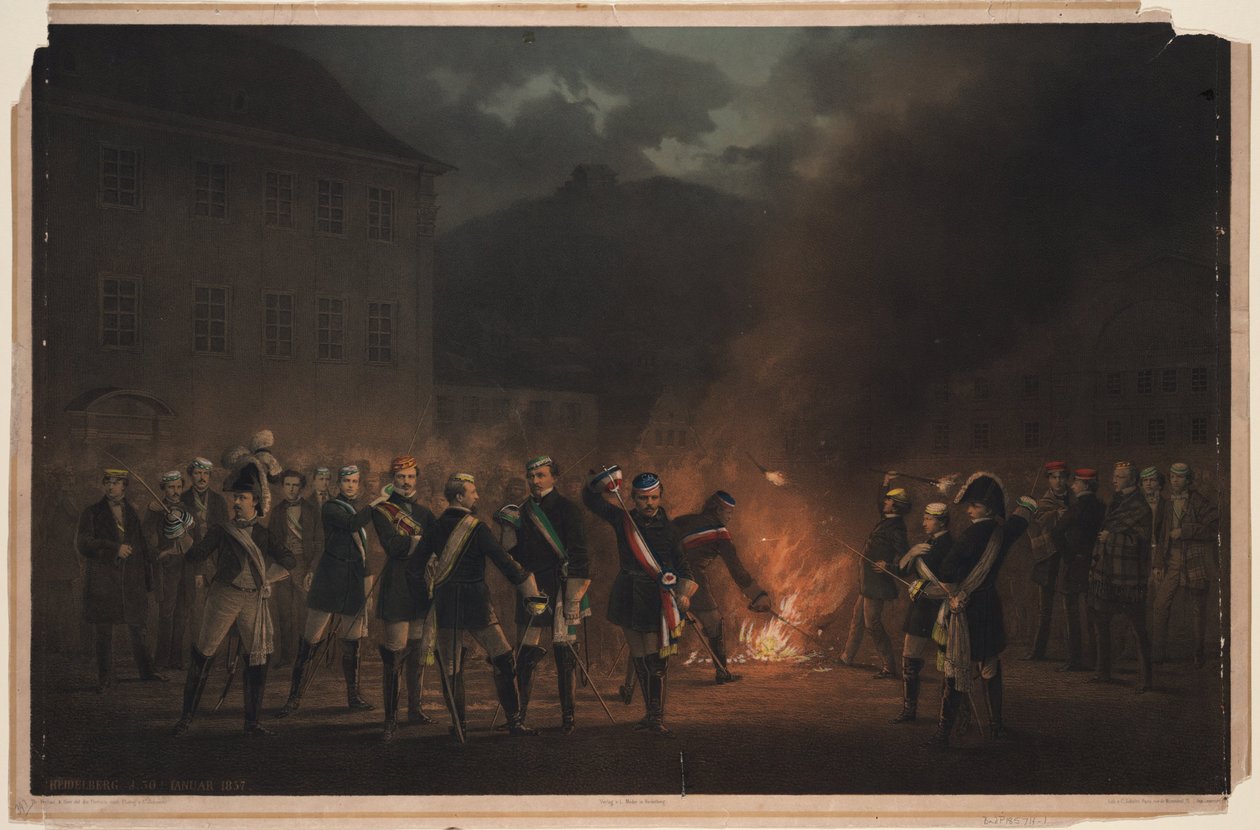 Torchlight Procession at Heidelberg on 30 January 1857 by Theodor Verhas