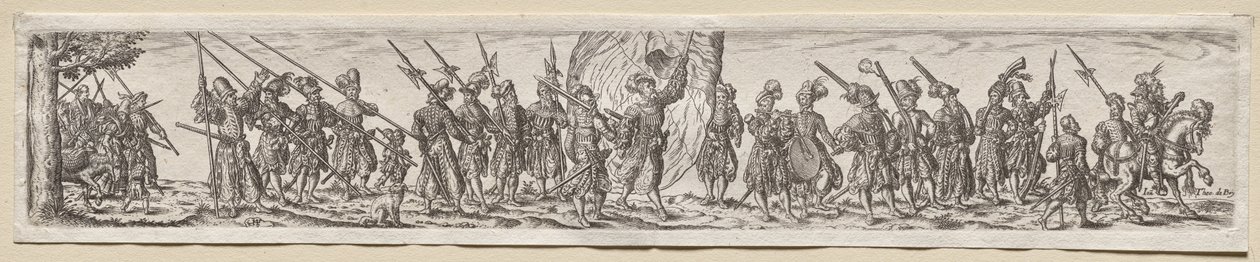 Soldiers on the March by Theodor de Bry