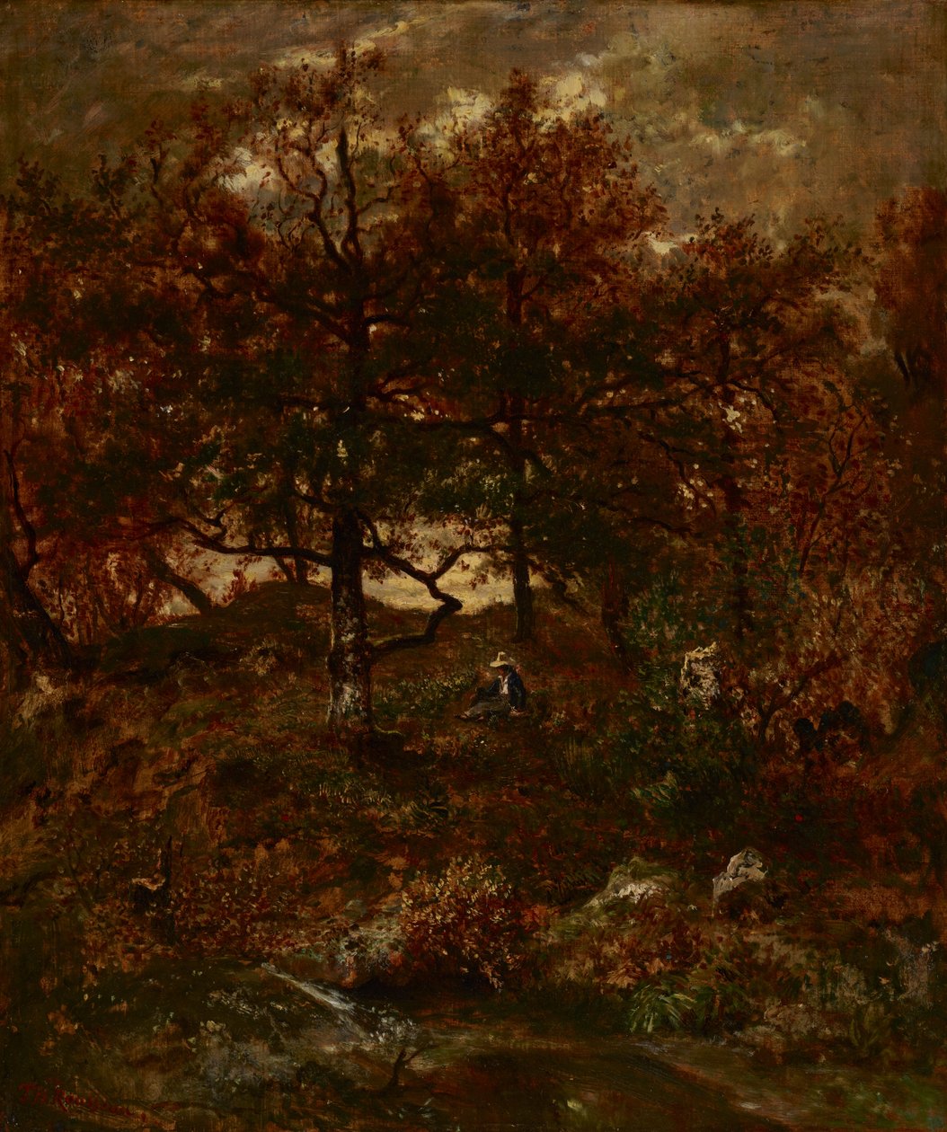 Autumn at St. Jean de Paris, Forest of Fontainebleau by Pierre Etienne Theodore Rousseau