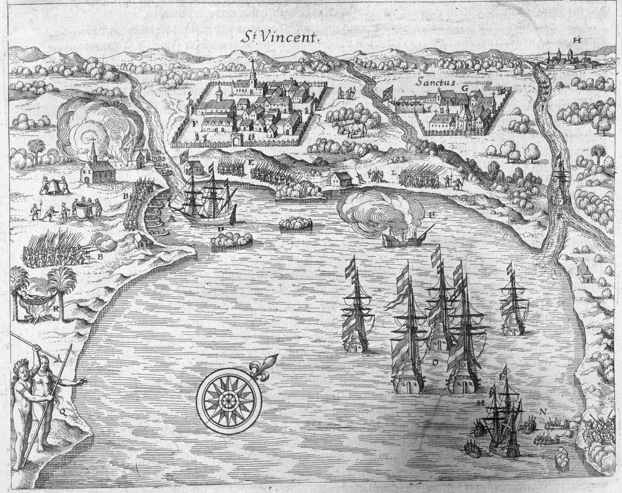 The Fleet of Joris van Spilbergen Reaching Brazil at Sao Vicente, from 