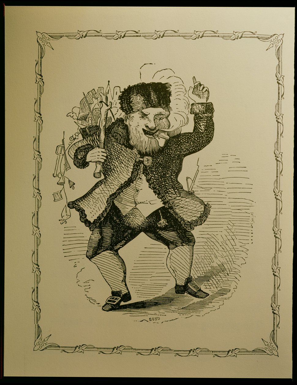 Santa Claus illustration for a poem by Clement C. Moore, 1848 by Theodore C. Boyd