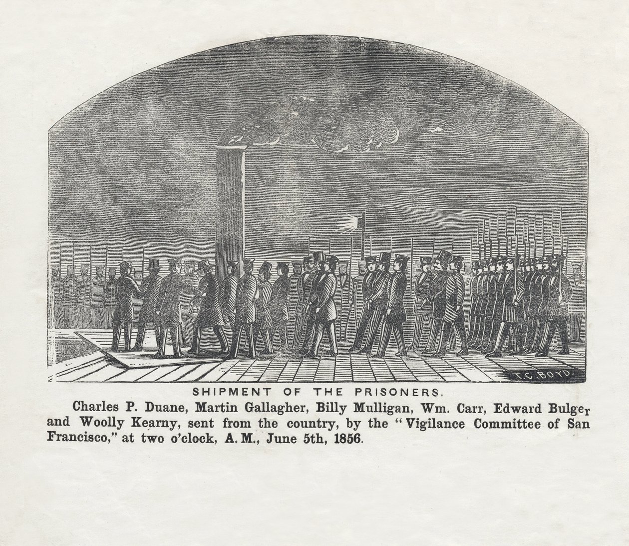 Shipment of the Prisoners, pub. 1856 by Theodore C. Boyd