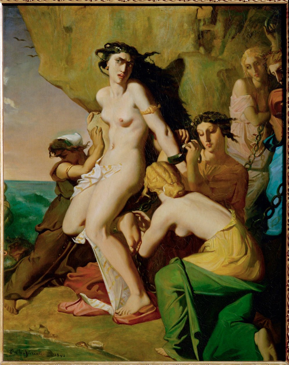 Andromeda Chained to the Rock by the Mermaids by Théodore Chassériau