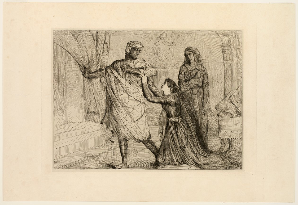 Away!, plate seven from Othello by Théodore Chassériau