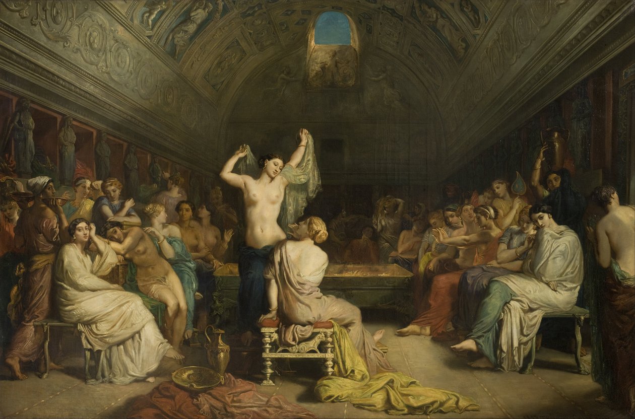 The Tepidarium, "room where the women of Pompeii came to rest and dry off after the bath" by Théodore Chassériau