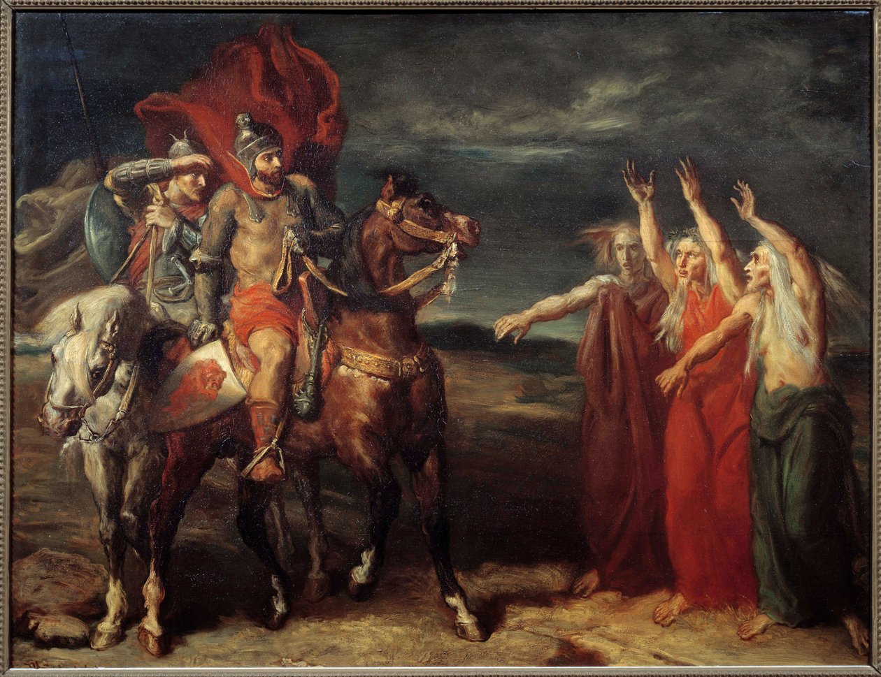 Macbeth and the Three Witches (Illustration of Scene 3 of Act I of William Shakespeare
