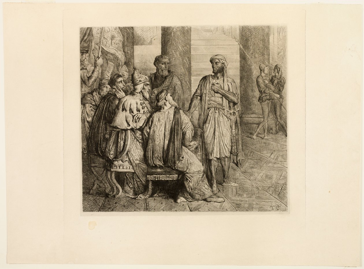 She Loved Me for the Dangers, plate three from Othello by Théodore Chassériau