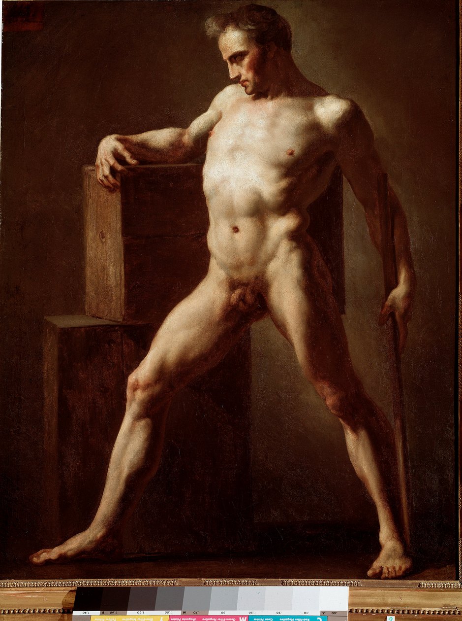 Academic study of naked body by Theodore Gericault