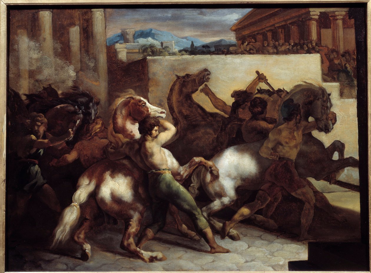 Free Horse Racing in Rome by Theodore Gericault