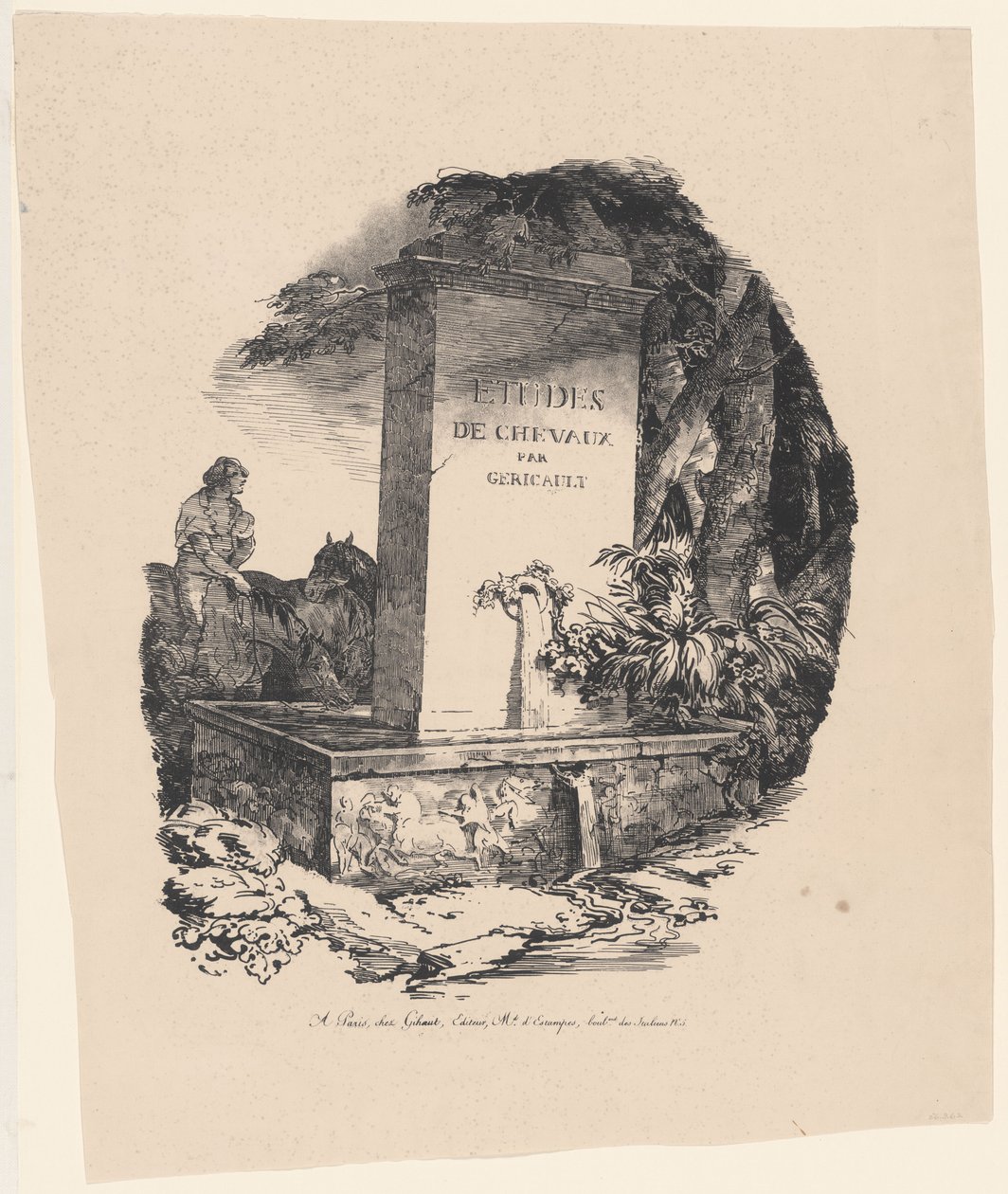 The Watering Trough, Title Page for Studies of Horses or The Large Horses by Theodore Gericault