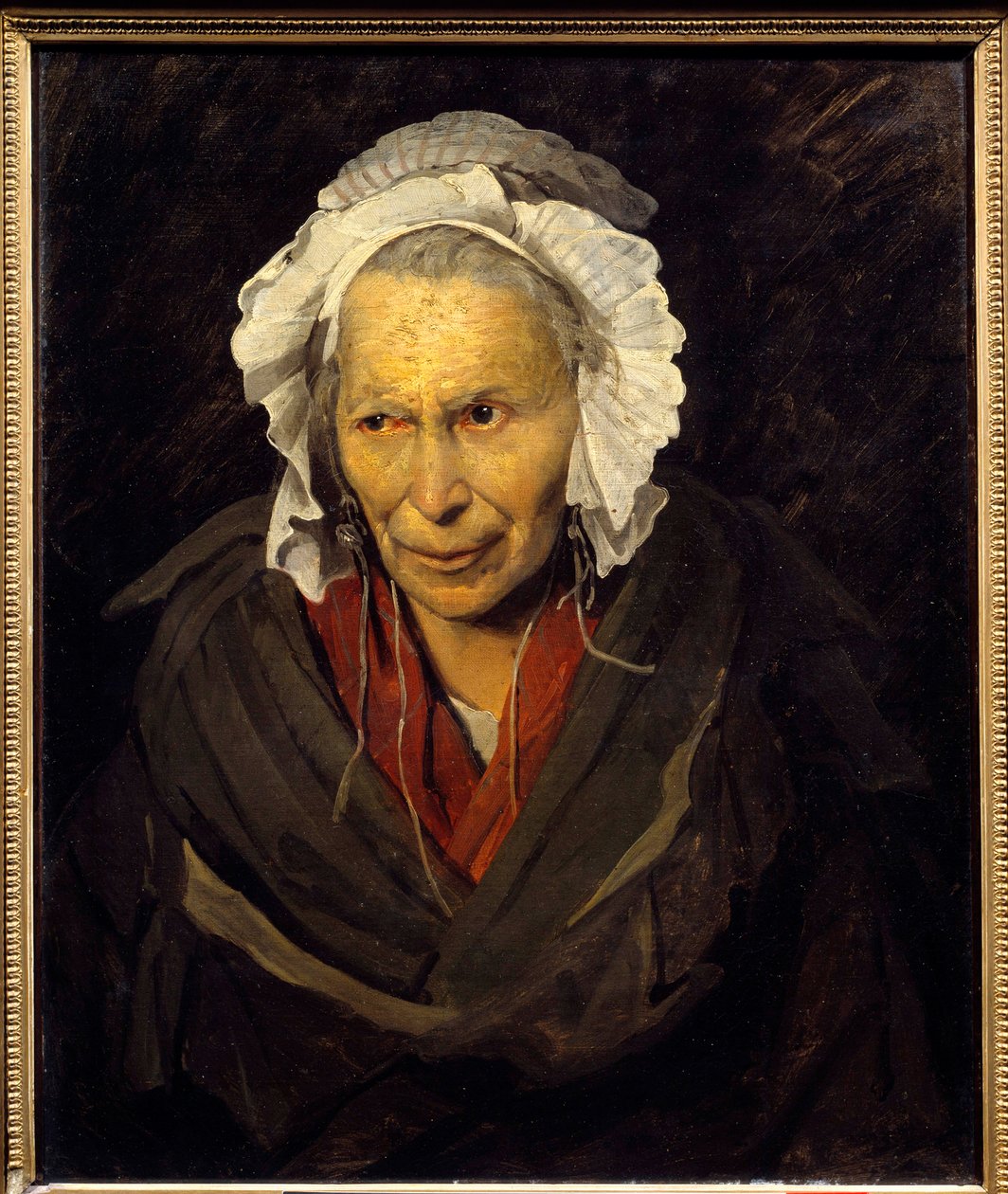 The Hyena of the Salpetriere or Envy Monomania. Portrait of an Old Woman Suffering from Mental Illness by Theodore Gericault
