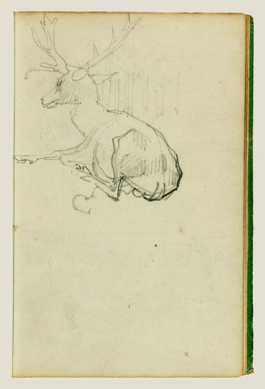 Seated Stag by Theodore Gericault