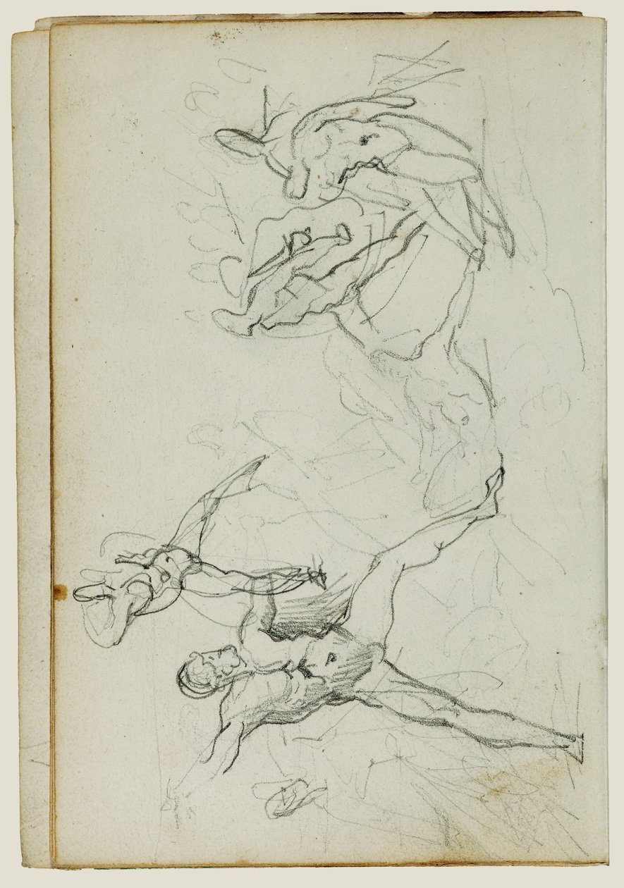 Studies of Nude Men in Combat by Theodore Gericault