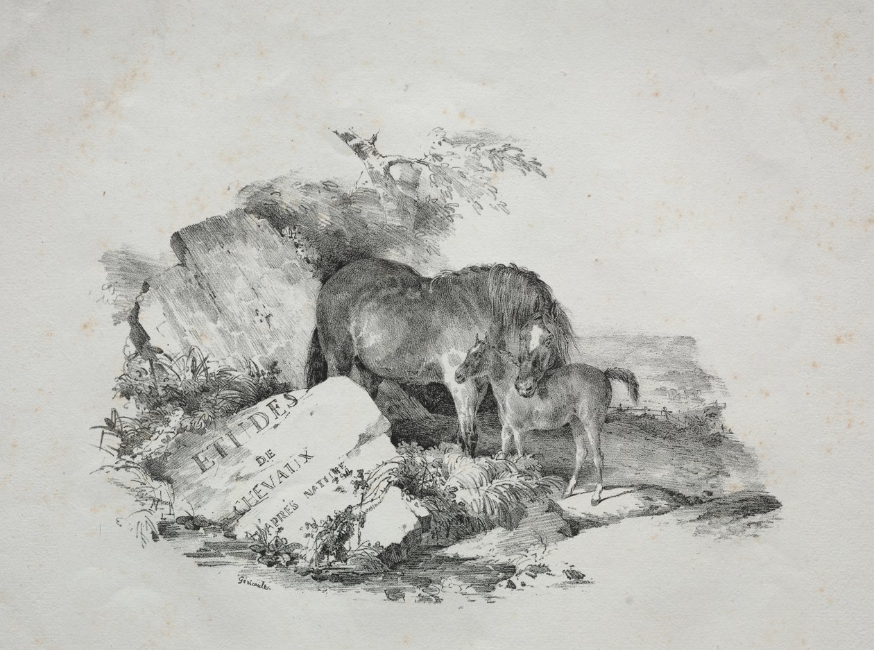 The Mare and Her Foal by Theodore Gericault