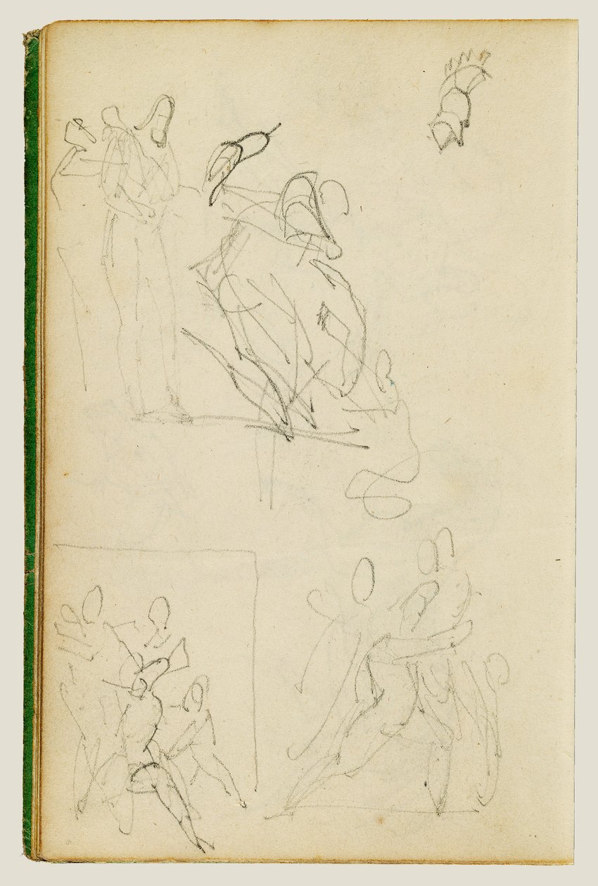 Three Compositional Studies of Figure Group by Theodore Gericault