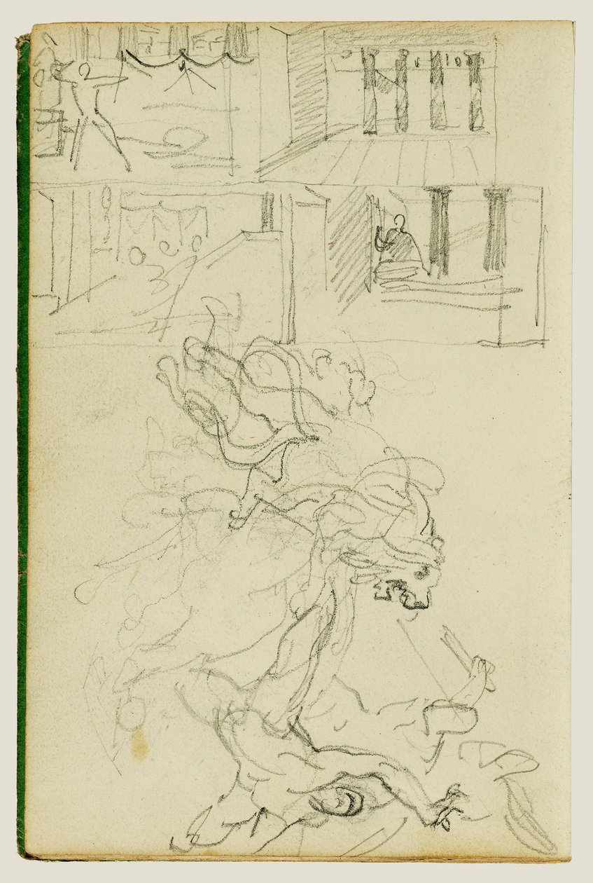 Two Compositional Studies of a Lion Hunt by Theodore Gericault