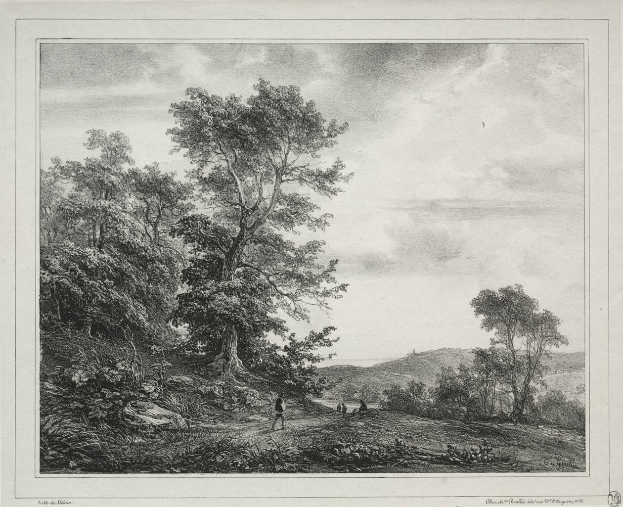 Landscape with Figures by Theodore Gudin