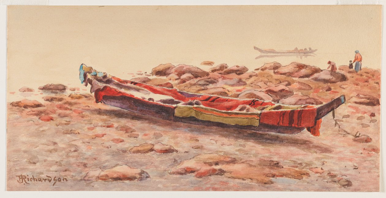 Northwest Canoe, probably 1884-86 or 1903-14 by Theodore J. Richardson
