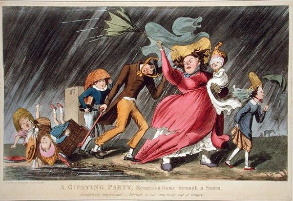 A Gipsying Party Returning Home Through a Storm, published by Thomas McLean, London by Theodore Lane