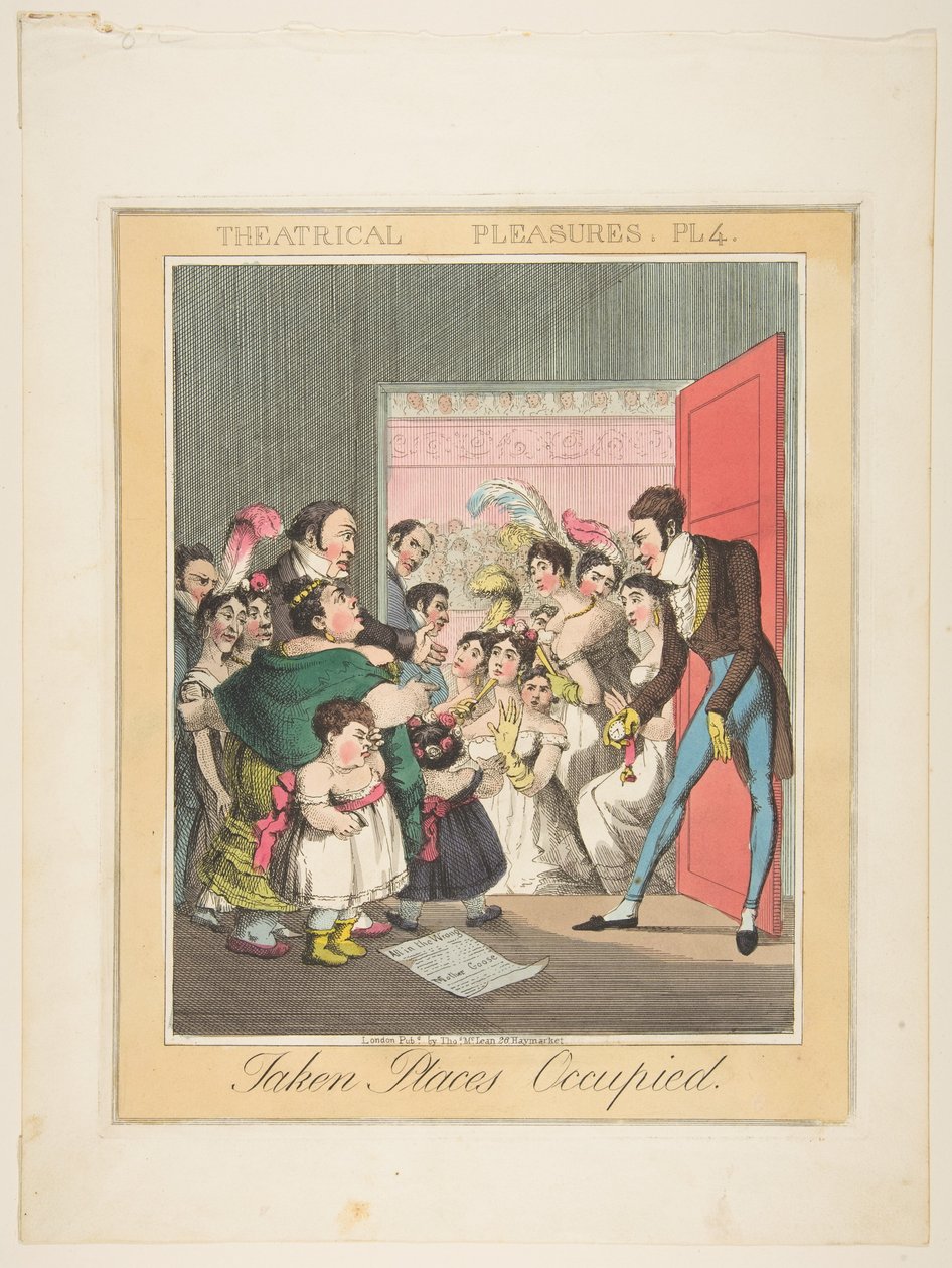 Theatrical Pleasures, Plate 4: Taken Places Occupied by Theodore Lane
