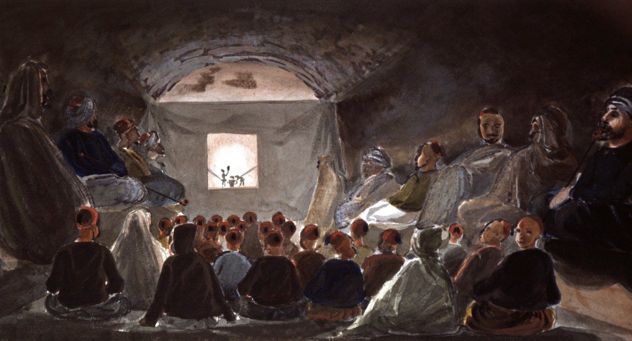 Puppet Show in a School in Algeria, c.1830 by Theodore Leblanc