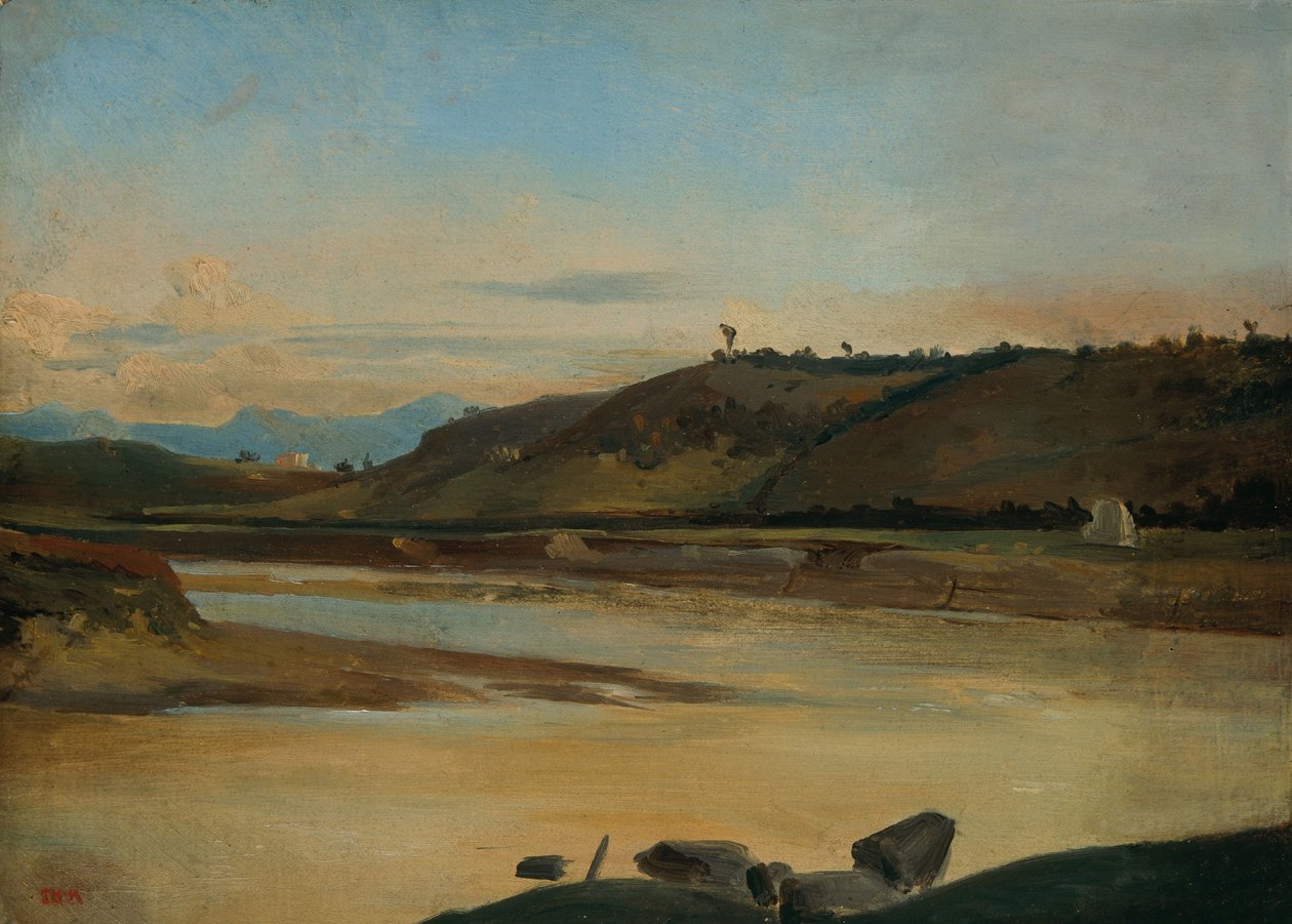 Landscape with River by Theodore Rousseau: Fine art print