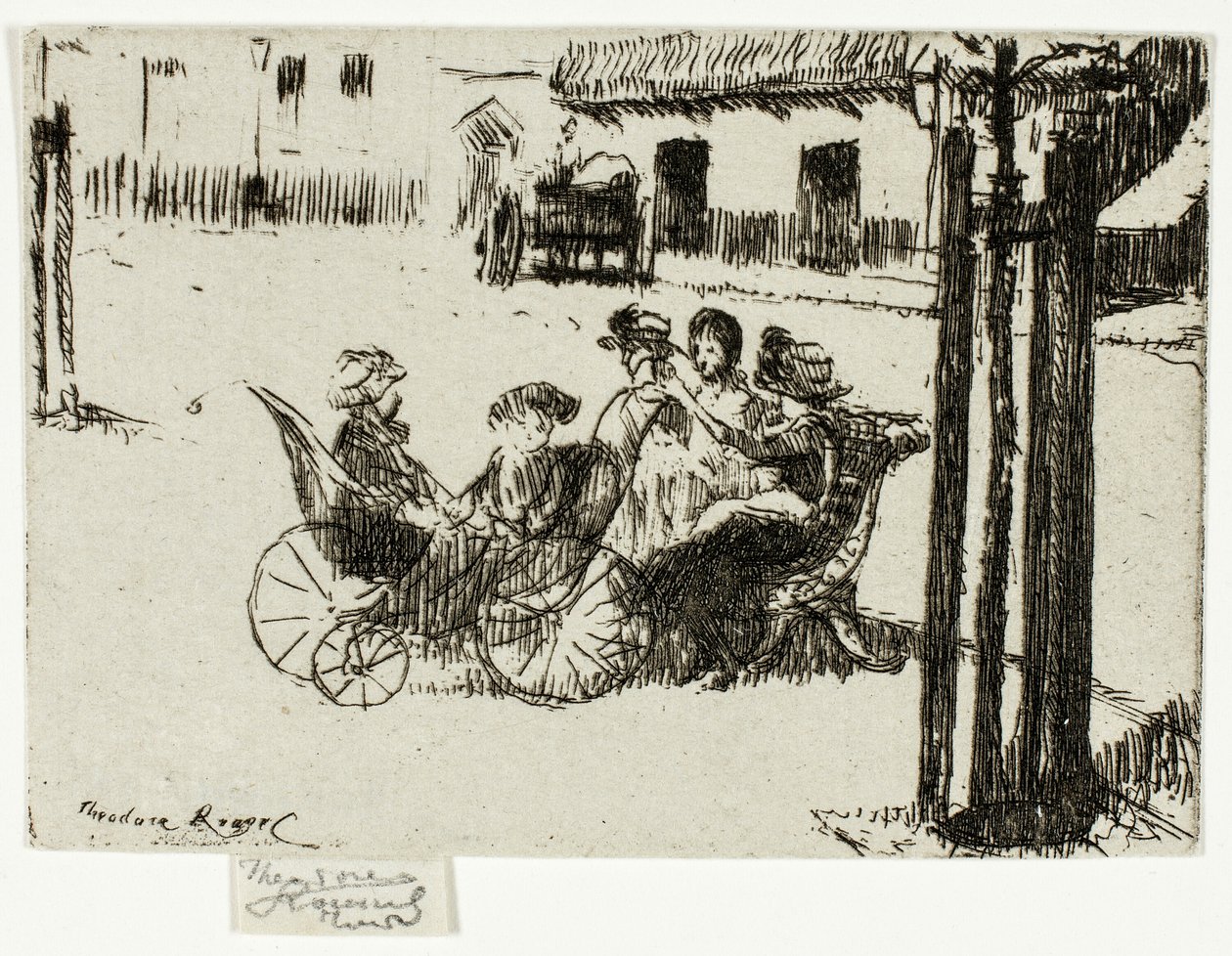 Little Girls and Perambulators, Chelsea Embankment by Theodore Roussel