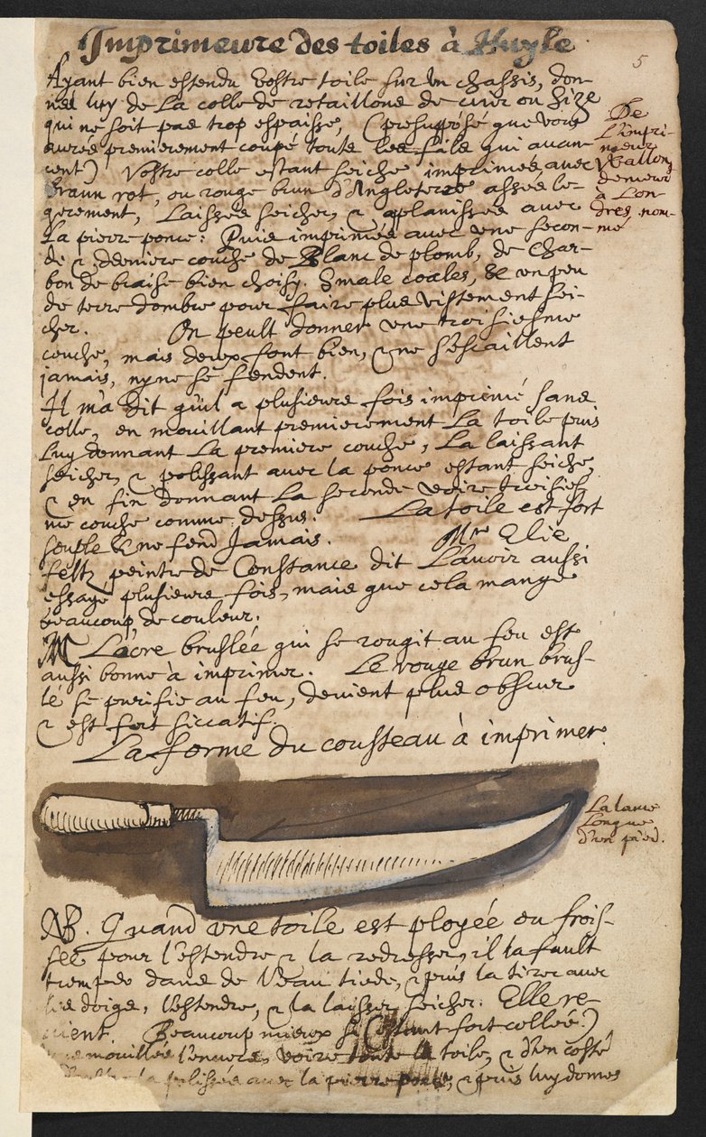 Priming Knife (illustration) by Theodore Turquet de Mayerne