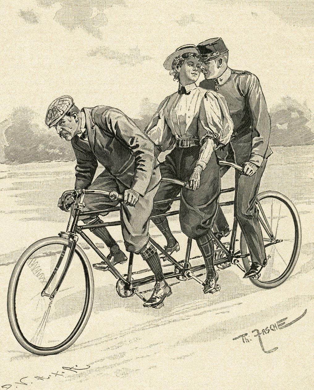 Bicycle for Three Persons, Called Tandem Bicycle by Theodore Zasche
