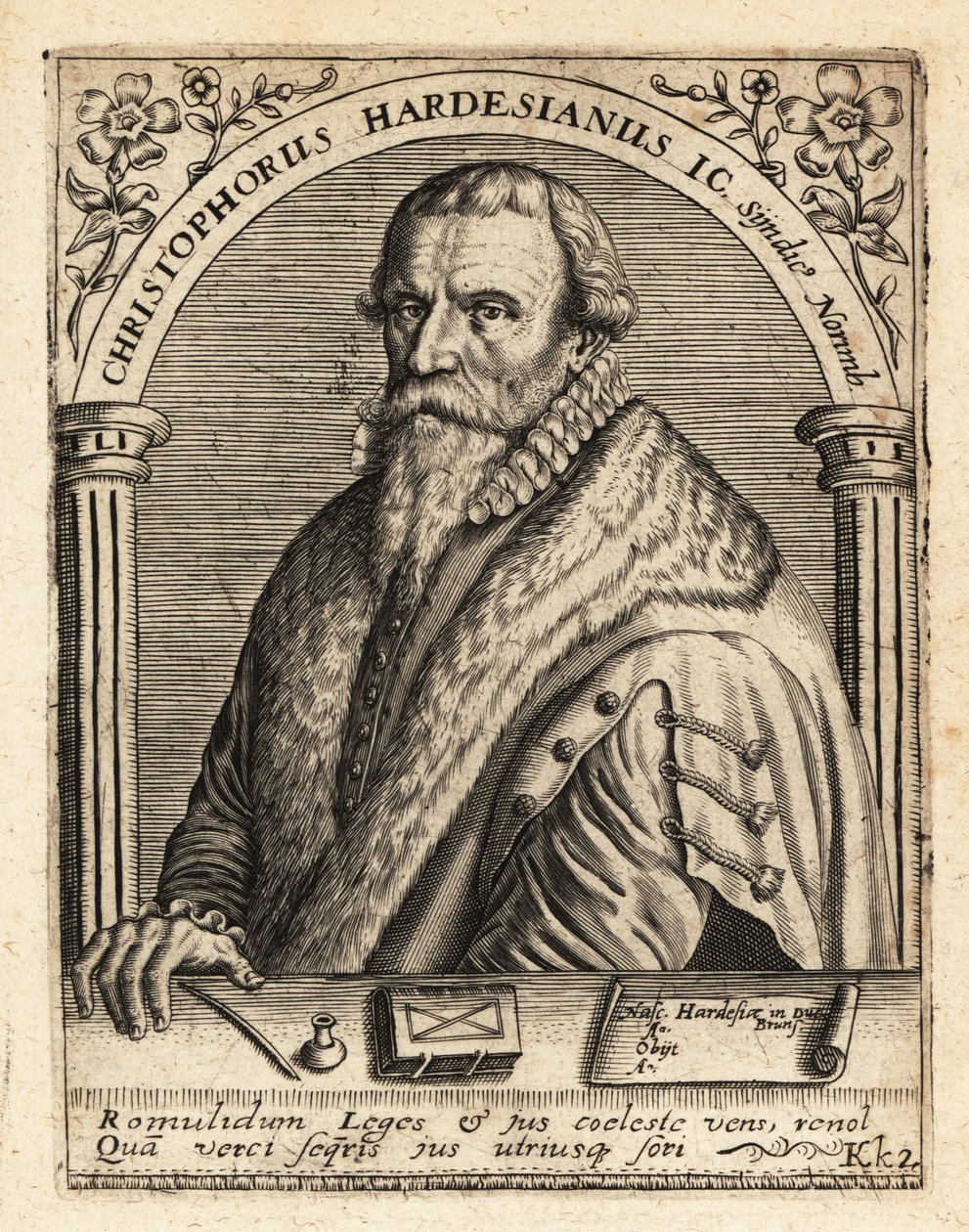 Christoph Herdesianus, German lawyer by Theodore de Bry