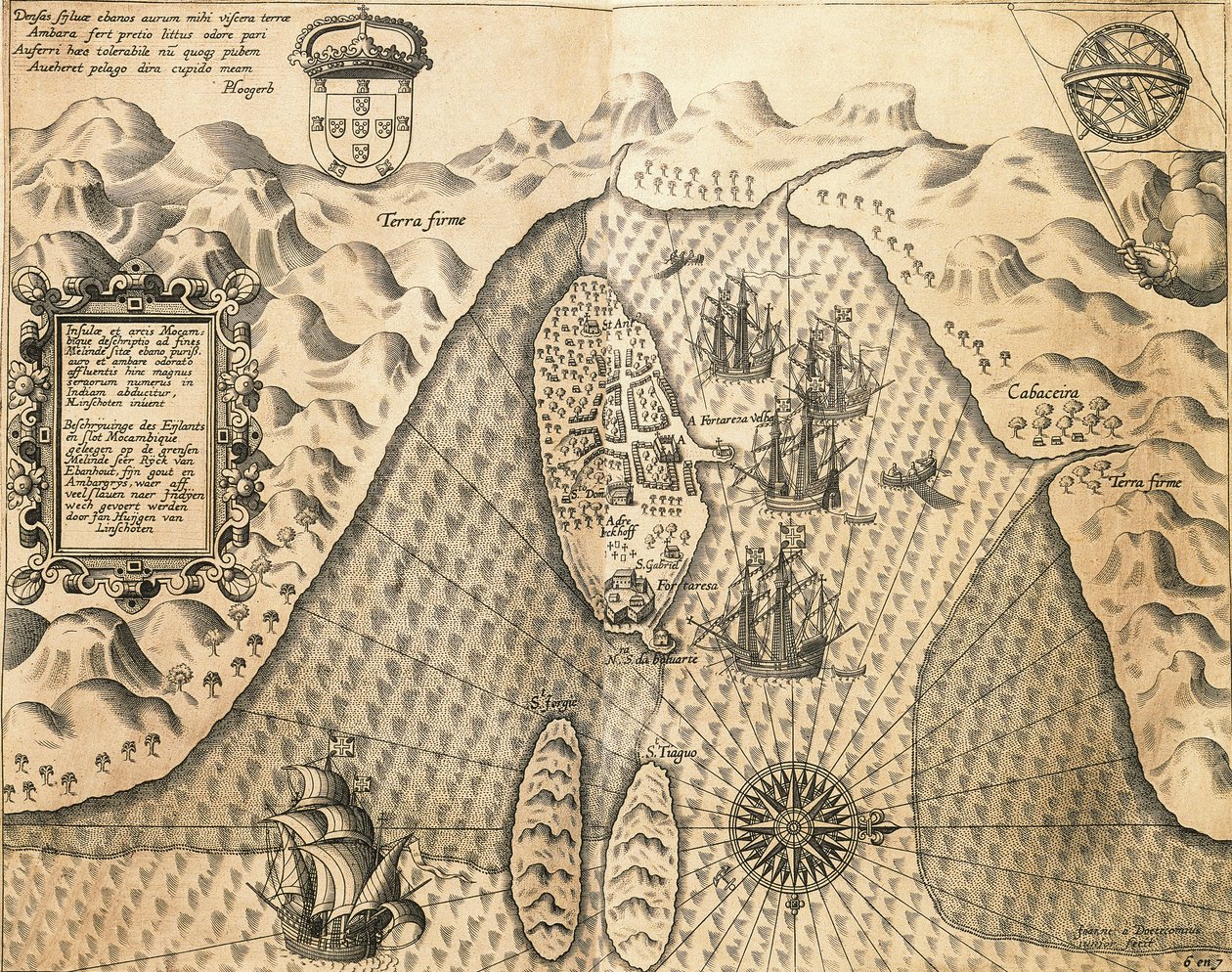 Coasts of Mozambique from The East Indies by Theodore de Bry