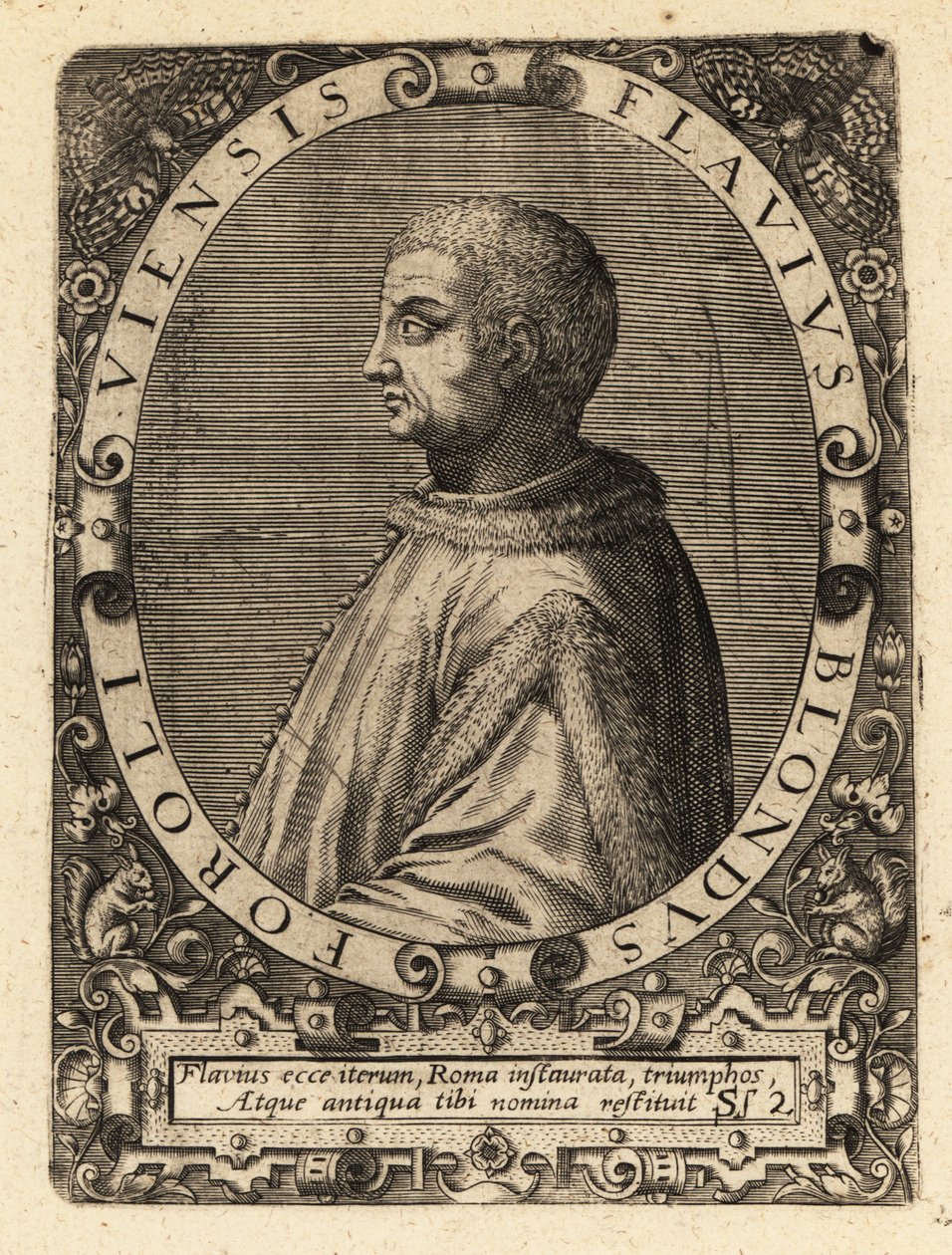 Flavio Biondo, Italian historian by Theodore de Bry