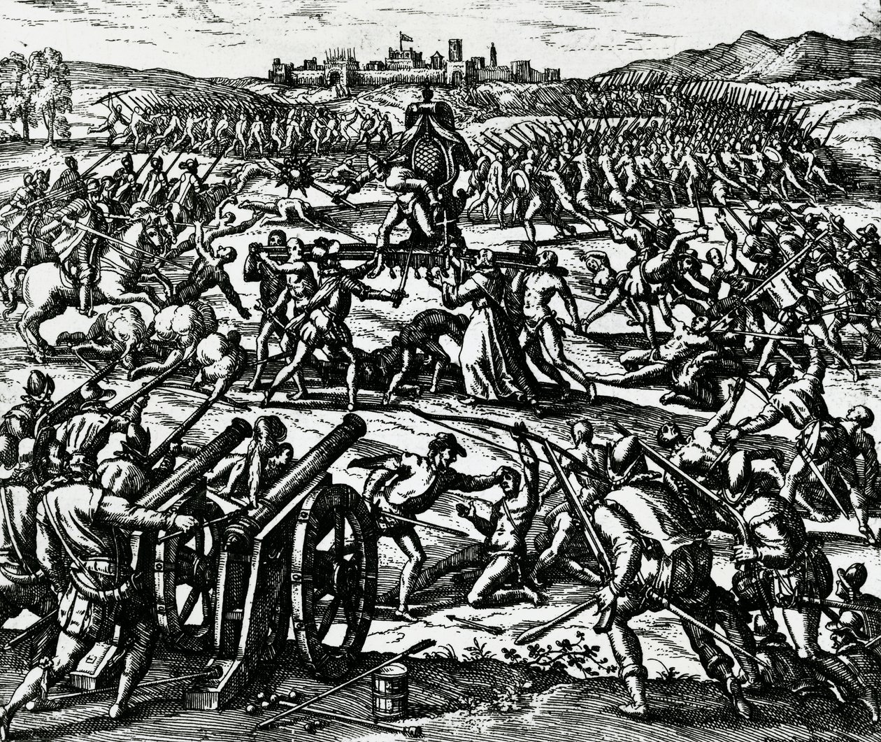 Francisco Pizarro's (ca. 1475-1541) troops capturing Inca Emperor ...