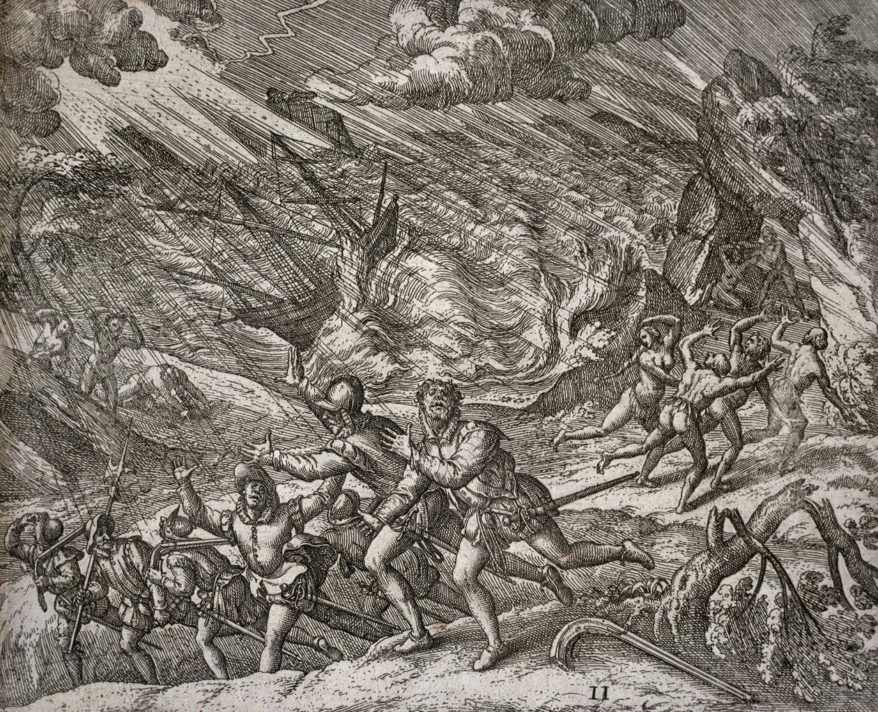 Hurricane Sinking the Santa Maria, Christopher Columbus