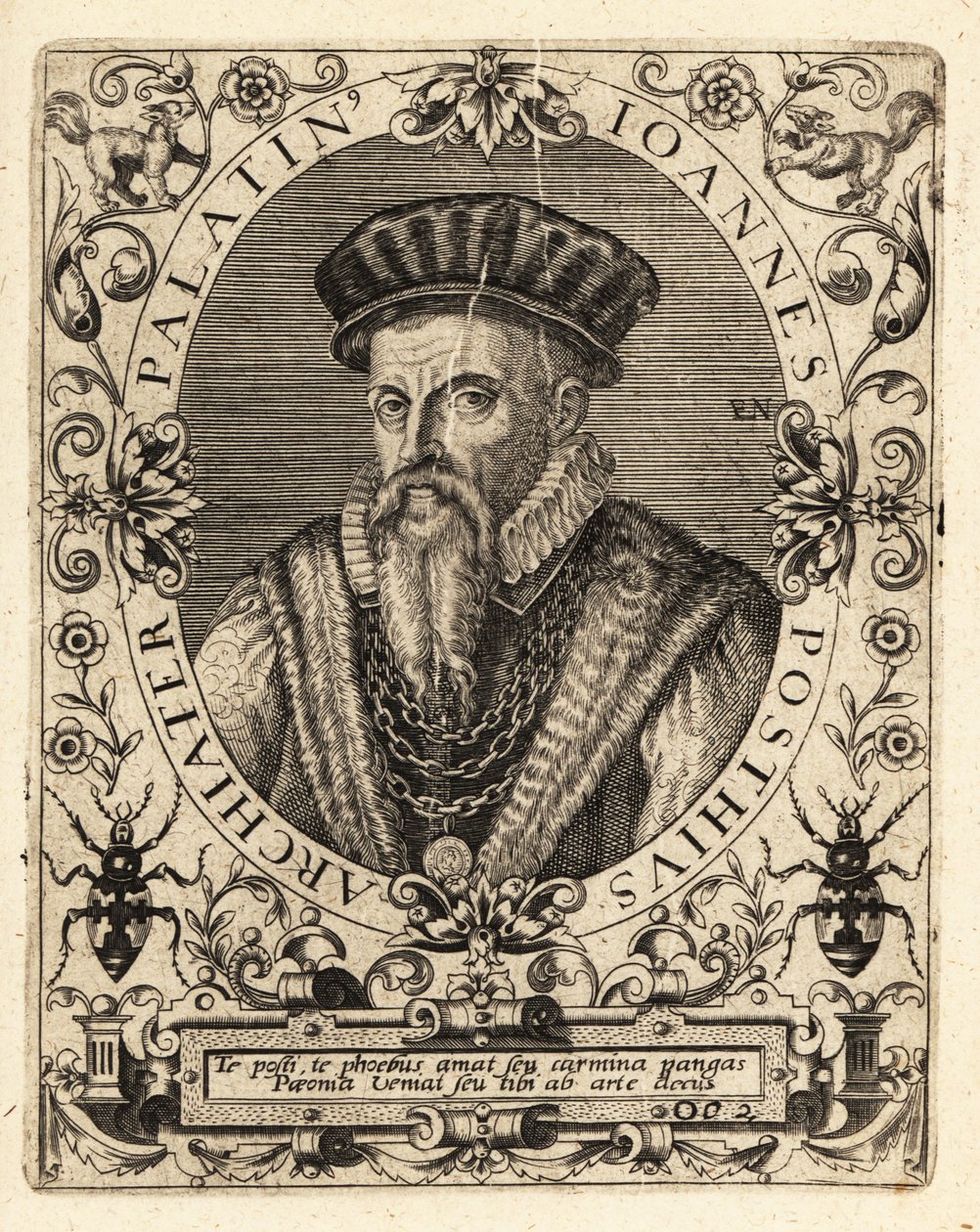 Johannes Posth, German humanist and physician by Theodore de Bry