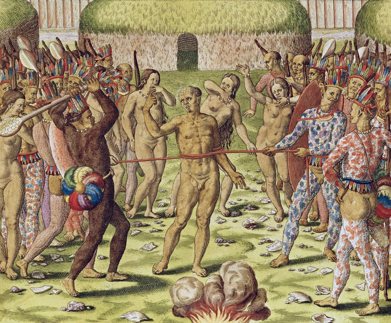 The Execution of an Enemy by the Topinambous Indians, 1562 by Theodore de Bry