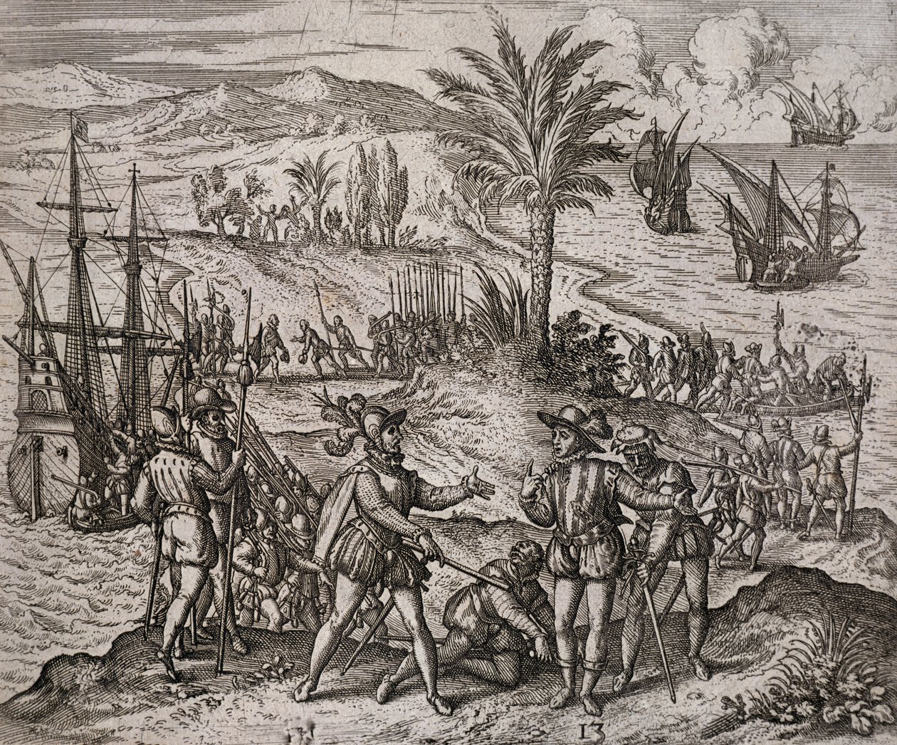 The Arrest of Christopher and Bartholomew Columbus by Order of Francisco de Bodadilla by Theodore de Bry