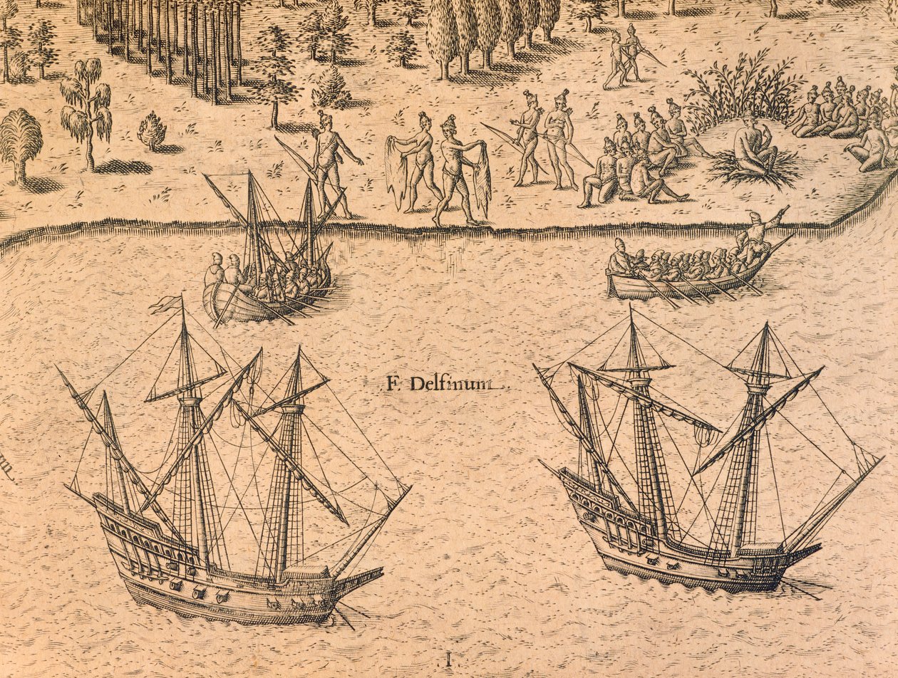 The Arrival of French Ships in Florida by Theodore de Bry