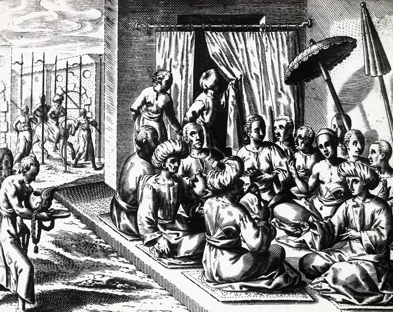 Wedding Ceremony in Bantam, Java Island by Theodore de Bry