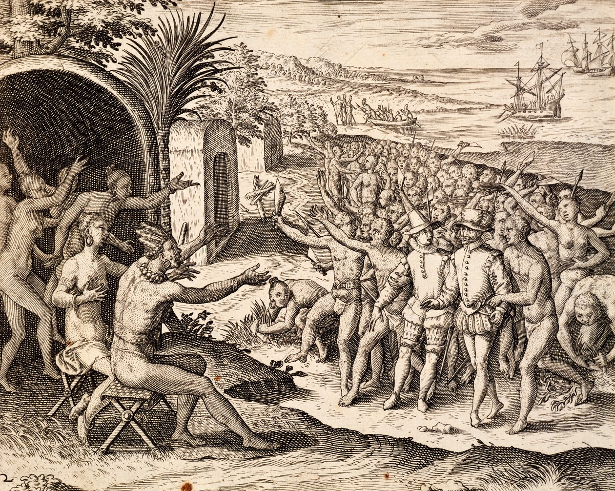 Welcoming Dutch, from India Orientalis by Theodore de Bry