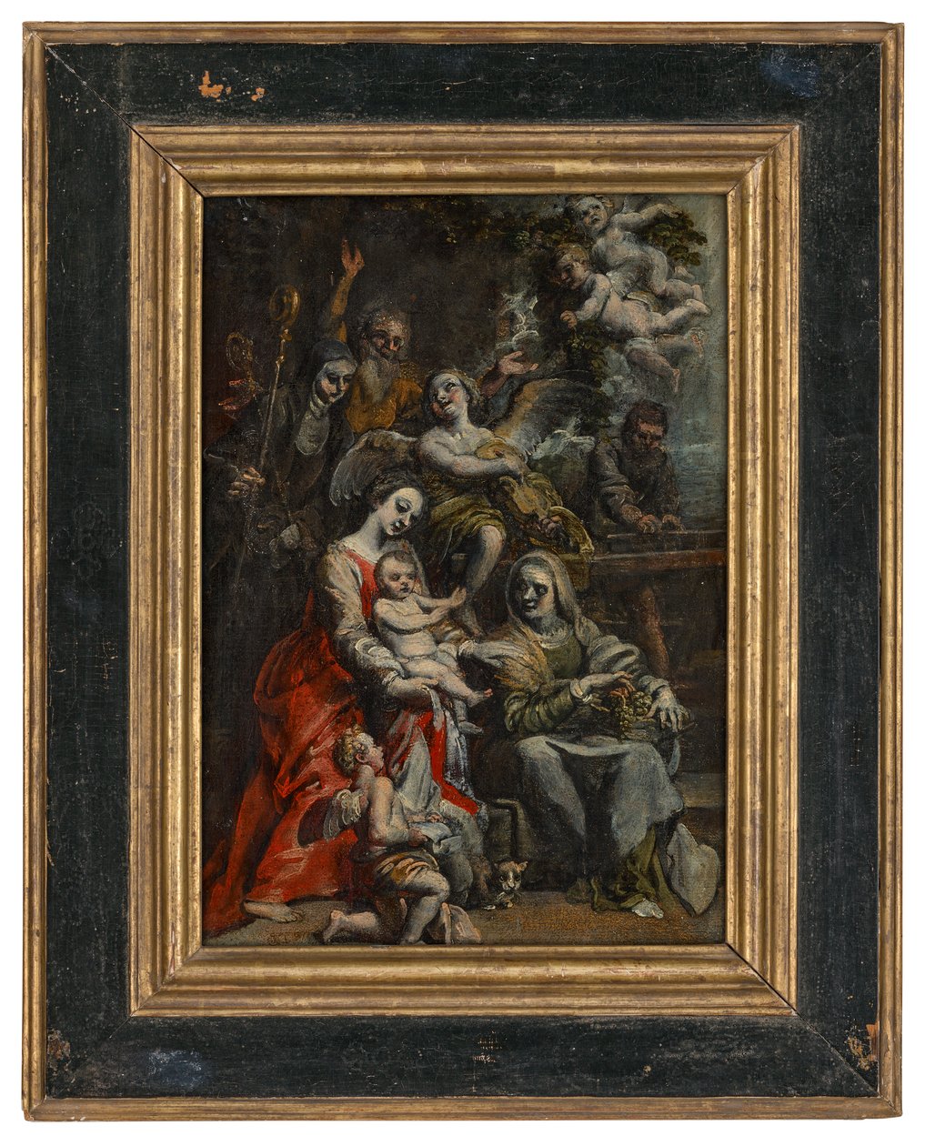 The Holy Family with Saint Anne, other Saints and Angels by Theodore van Loon