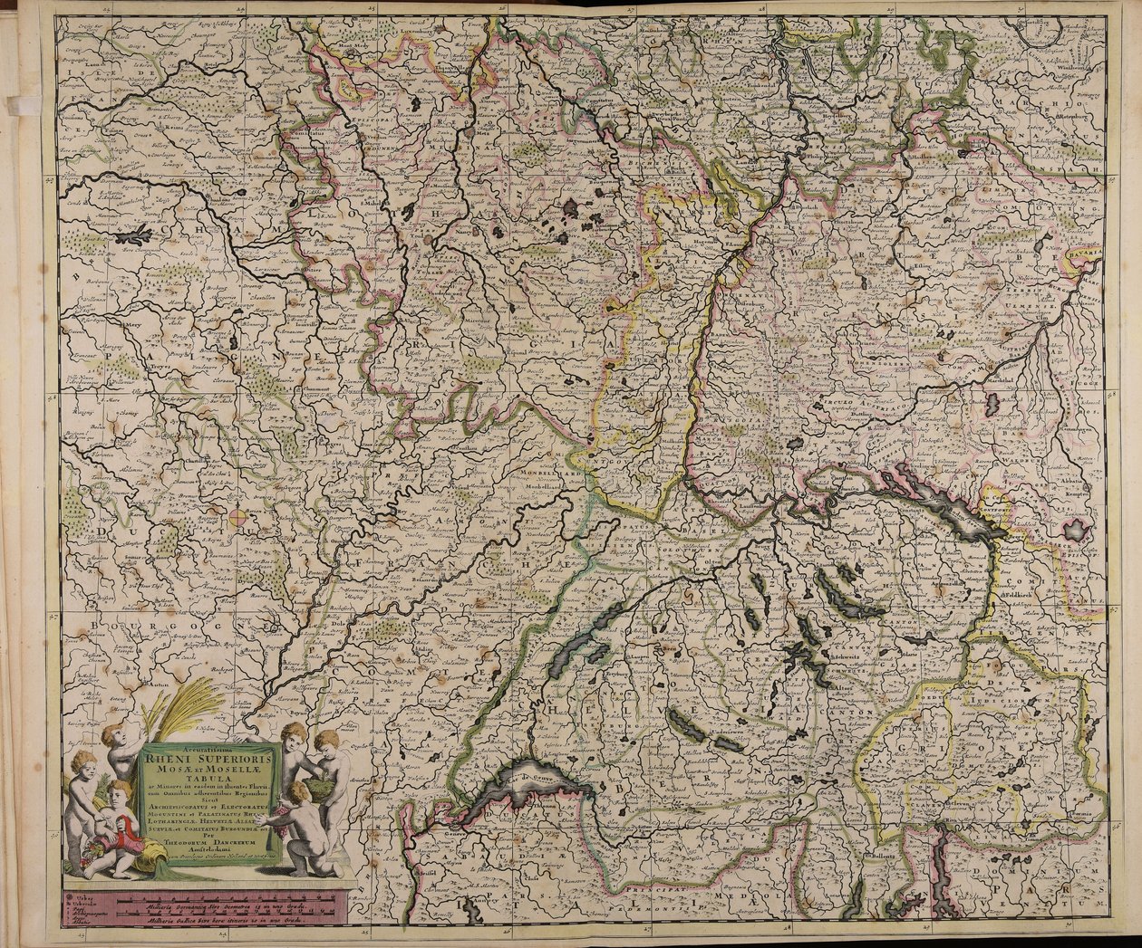 Accurate Map of Upper Rhine, Meuse, and Moselle by Theodorus Danckerts