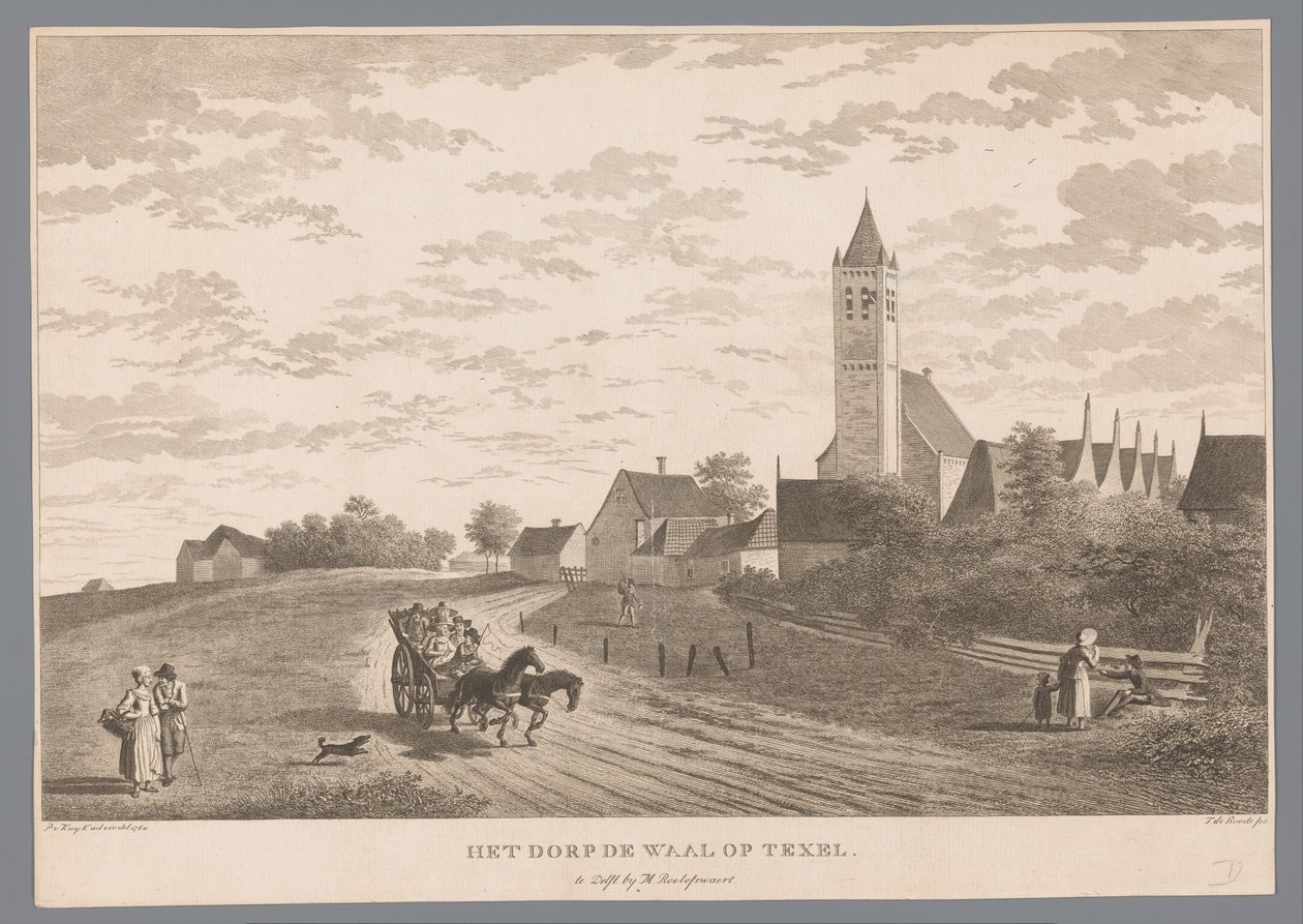View of the Village De Waal on Texel by Theodorus de Roode
