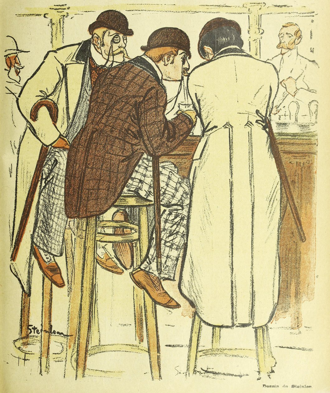 At the Bar, from Gil Blas Illustre, published 1899 by Théophile Alexandre Steinlen