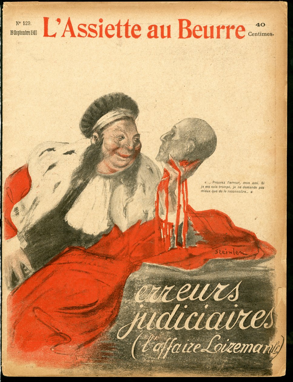 Cover of The Butter Plate, Number 129, Satirical in Colors by Théophile Alexandre Steinlen