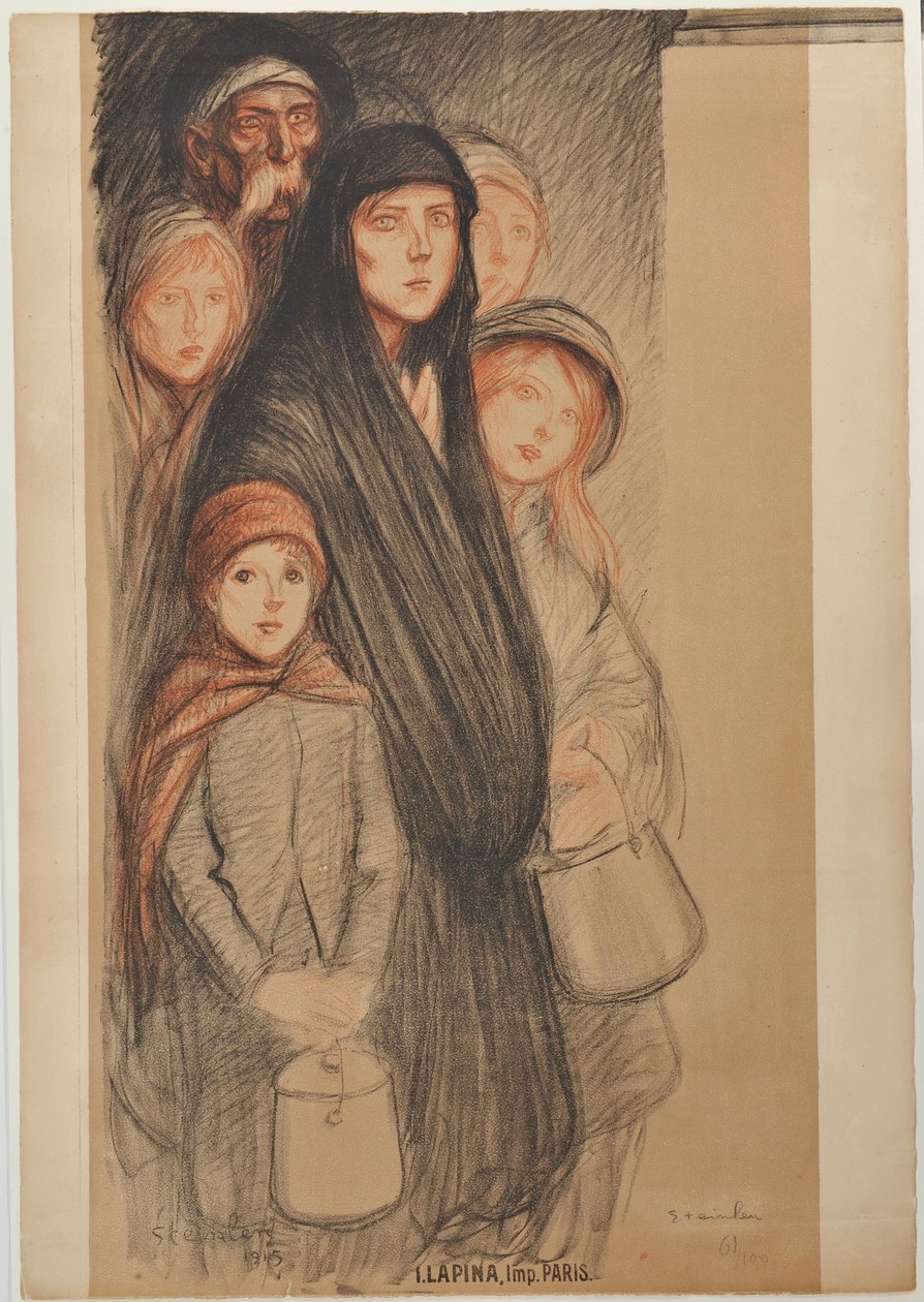 In Belgium, the Belgians Are Hungry, 1915 by Théophile Alexandre Steinlen
