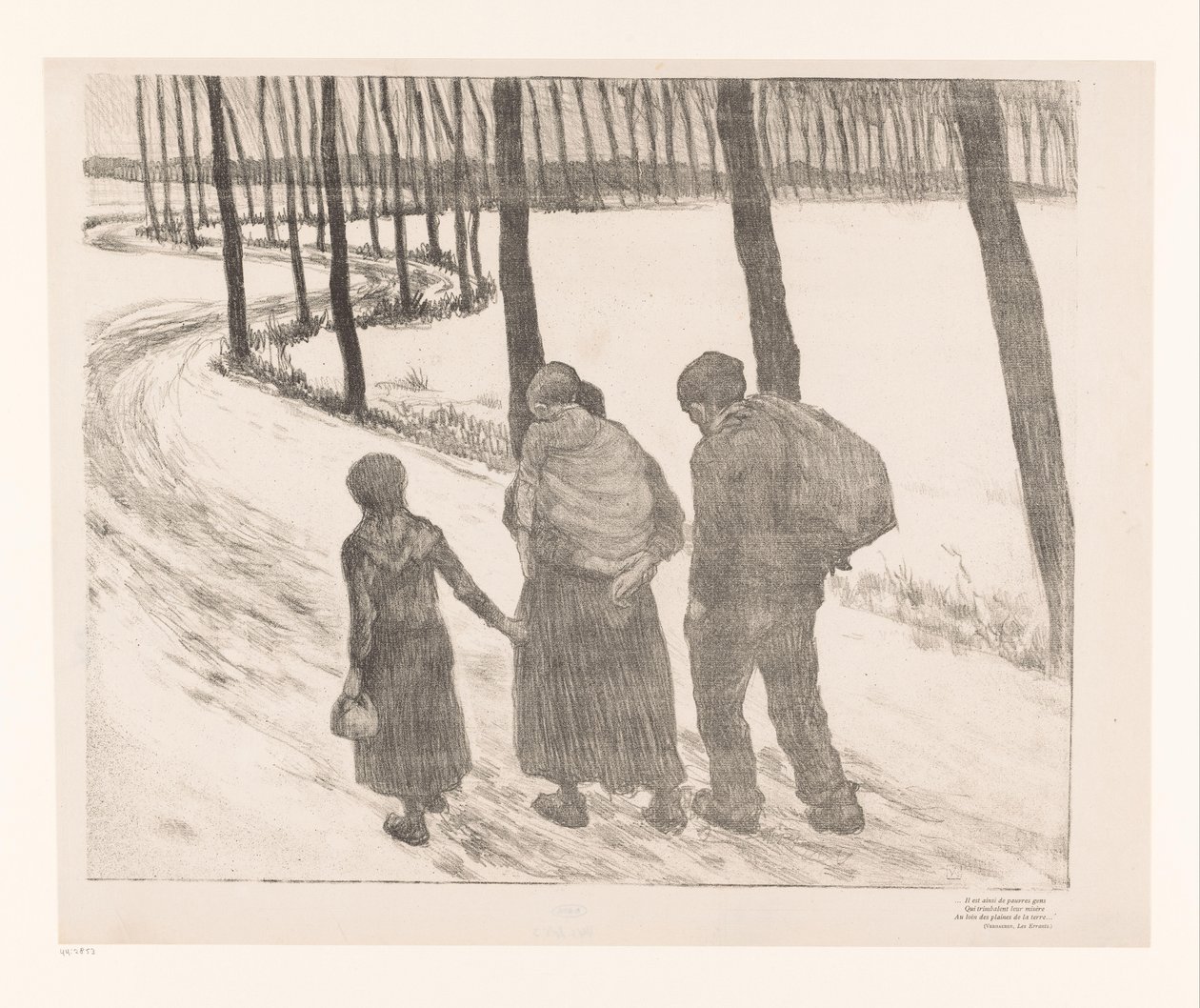 Man and Woman with Two Children Walking on a Country Road by Théo van Rysselberghe